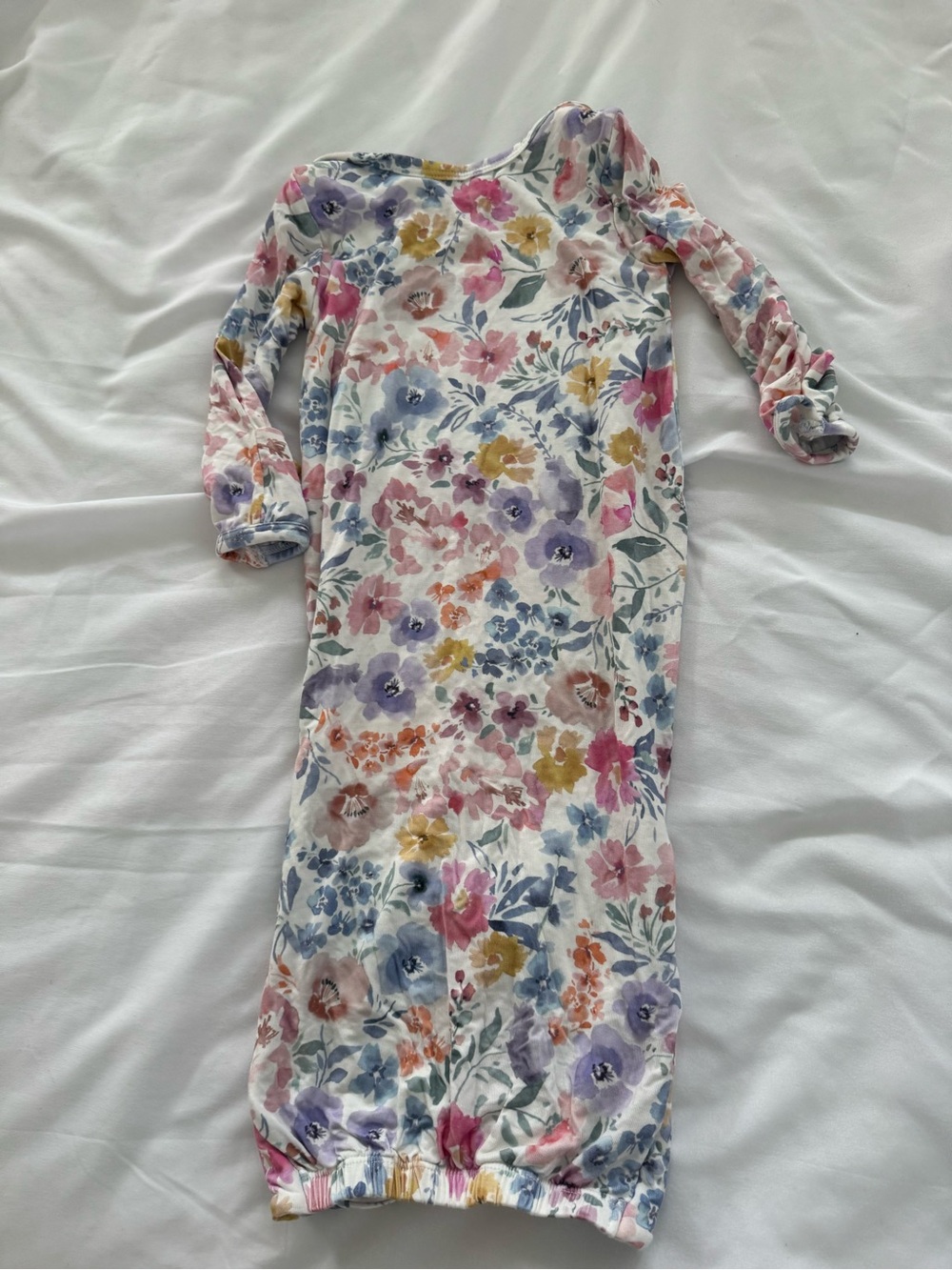 Little Sleepies Tiny Blooms Floral Long Sleeve infant Gown - Pastel Multicolor